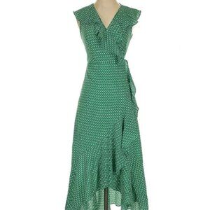 Max Studio Ruffle Wrap Midi Dress